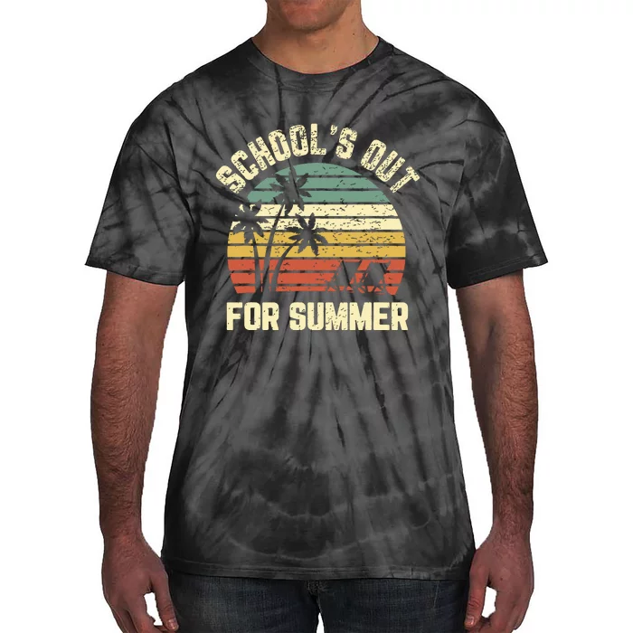 Schools Out For Summer Funny Retro Beach Vibe Summer Tie-Dye T-Shirt