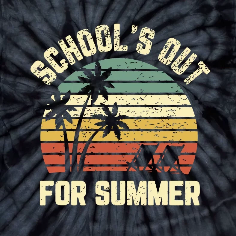 Schools Out For Summer Funny Retro Beach Vibe Summer Tie-Dye T-Shirt