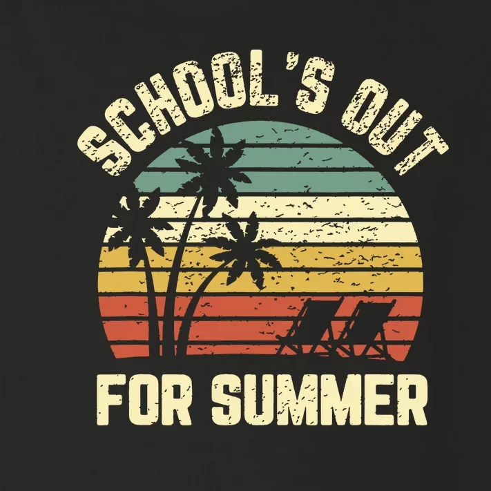 Schools Out For Summer Funny Retro Beach Vibe Summer Toddler Long Sleeve Shirt