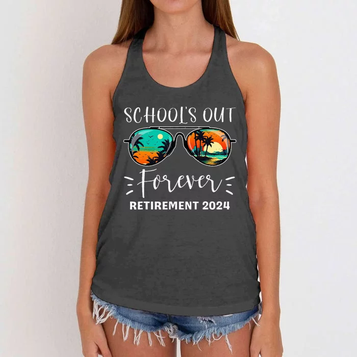 SchoolS Out Forever Teacher Retirement 2024 Retired Teacher Women's Knotted Racerback Tank