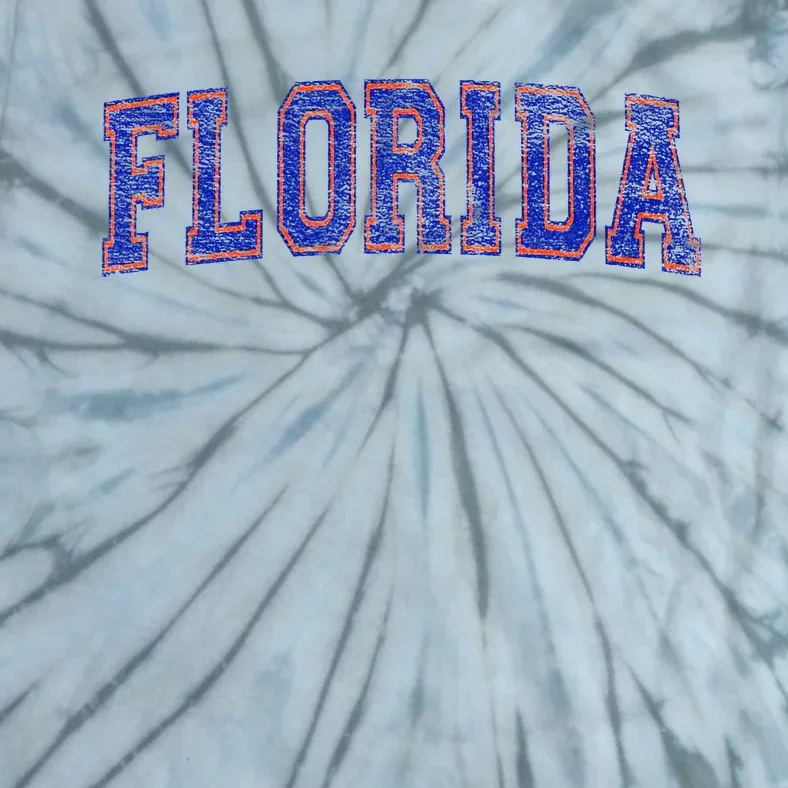 State Of Florida Varsity Blue Weathered Design Tie-Dye T-Shirt