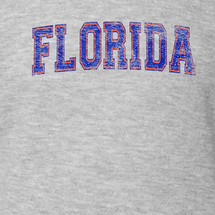 State Of Florida Varsity Blue Weathered Design Toddler Sweatshirt