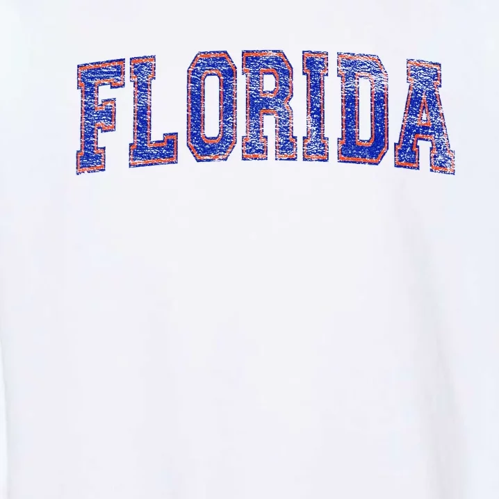 State Of Florida Varsity Blue Weathered Design Garment-Dyed Sweatshirt