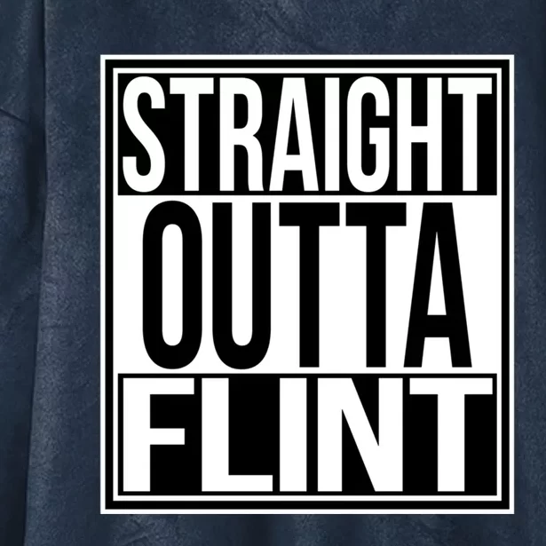 Straight Outta Flint Cute Gift Hooded Wearable Blanket