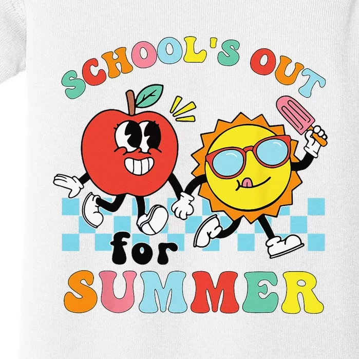 School's Out For Summer Graduation Groovy Teacher Baby Bodysuit