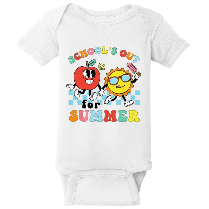 School's Out For Summer Graduation Groovy Teacher Baby Bodysuit