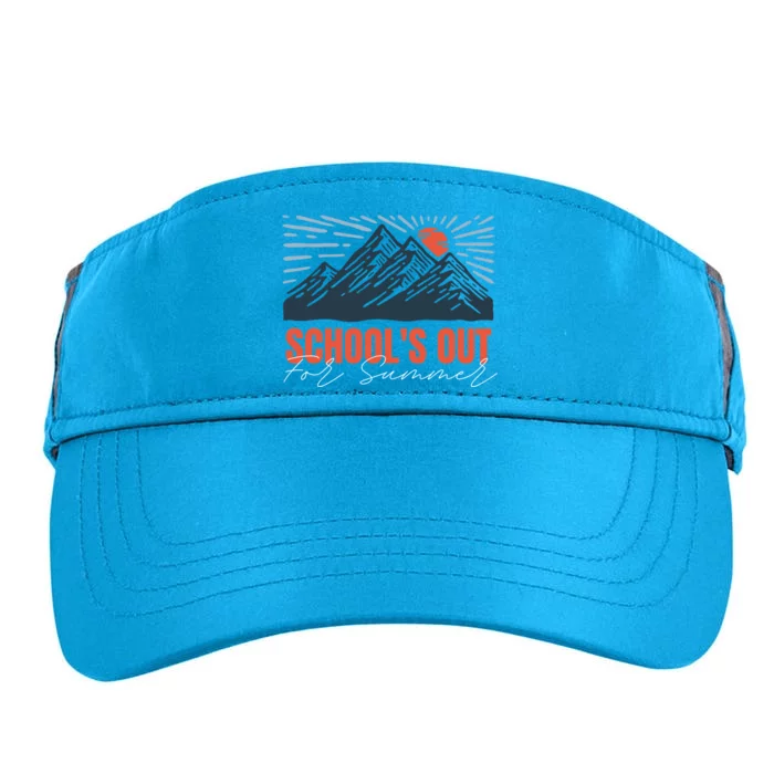 SchoolS Out For Summer Happy Last Day Mountain Sunset Gift Adult Drive Performance Visor