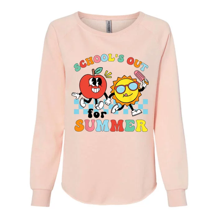 Schools Out For Summer Graduation Teacher Retro Groovy Womens California Wash Sweatshirt