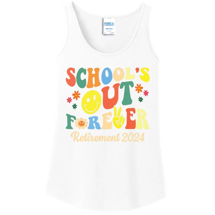 Schools Out Forever Gift Retired Teacher Retirement 2024 Ladies Essential Tank