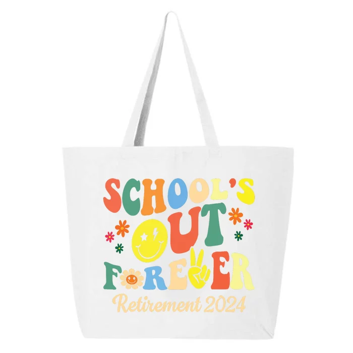 Schools Out Forever Gift Retired Teacher Retirement 2024 25L Jumbo Tote