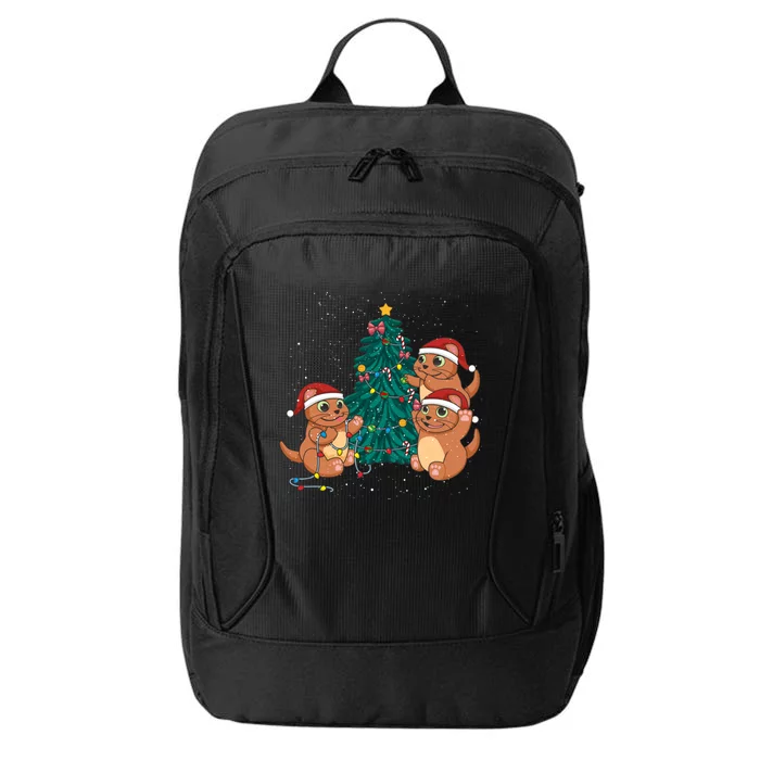 Sea Otter Family Decorating Christmas Tree Merry Xmas Meaningful Gift City Backpack