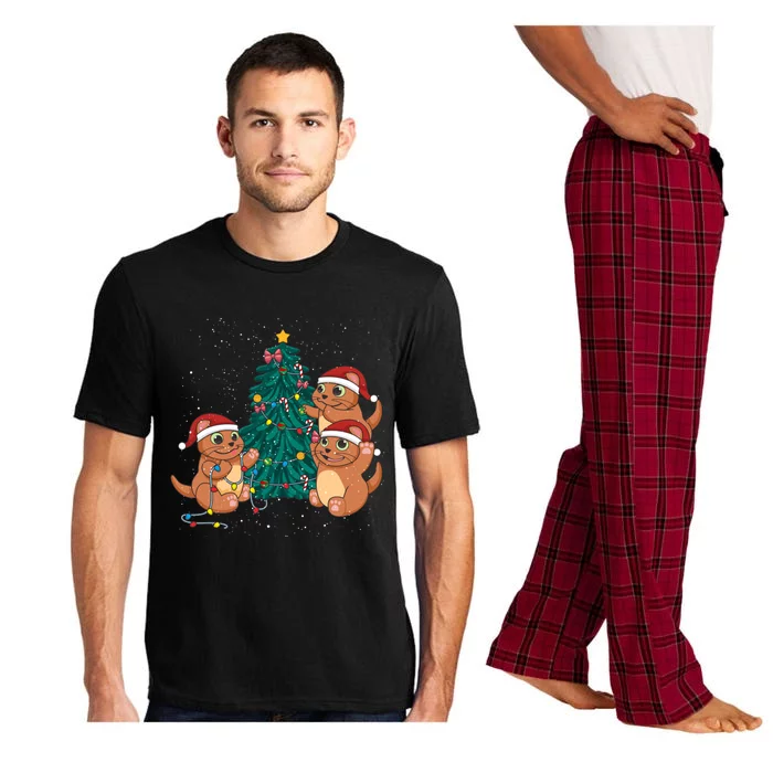 Sea Otter Family Decorating Christmas Tree Merry Xmas Meaningful Gift Pajama Set