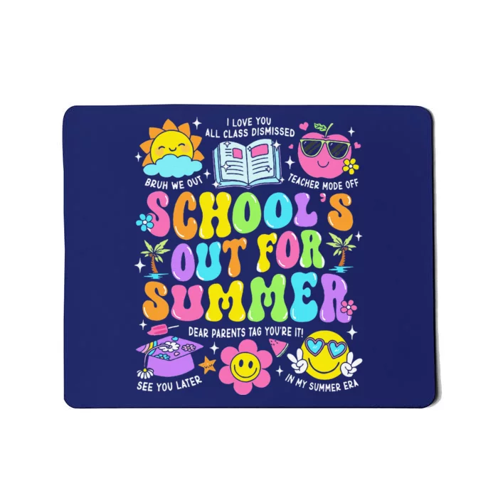 Schools Out For Summer Graduation Last Day Of School Teacher Mousepad