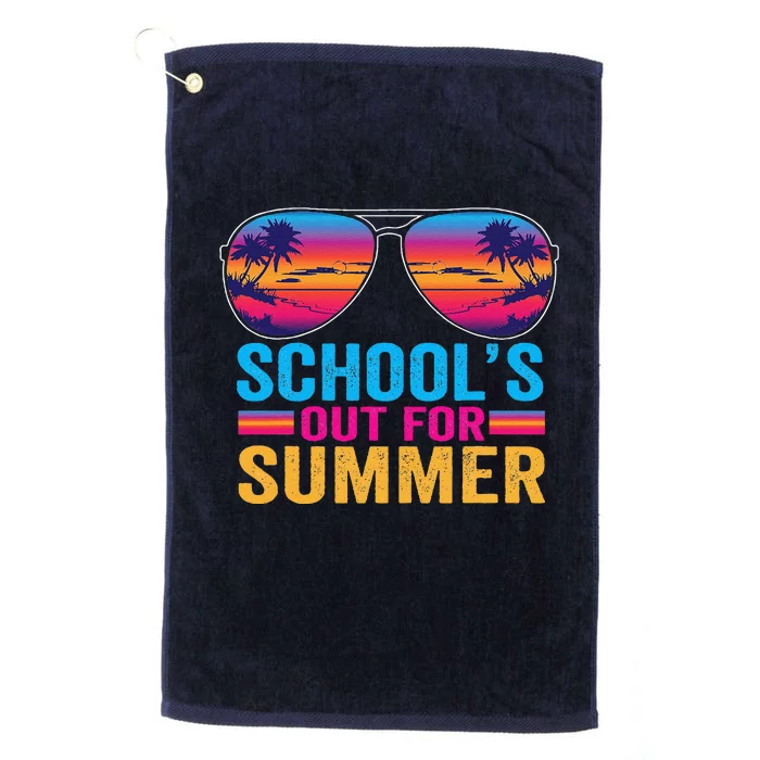 Schools Out For Summer Glasses Last Day Of School Teacher Platinum Collection Golf Towel