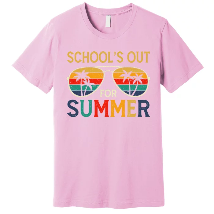 Schools Out For Summer Retro Last Day Of School Teacher Boy Premium T-Shirt