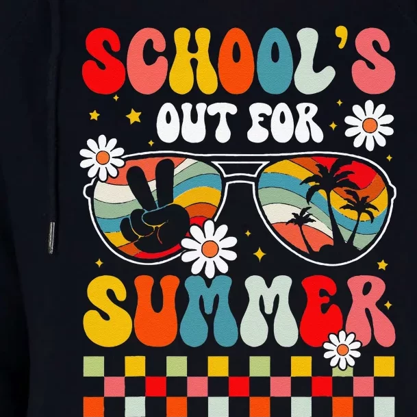 Schools Out For Summer Last Day Of School Teacher Womens Funnel Neck Pullover Hood