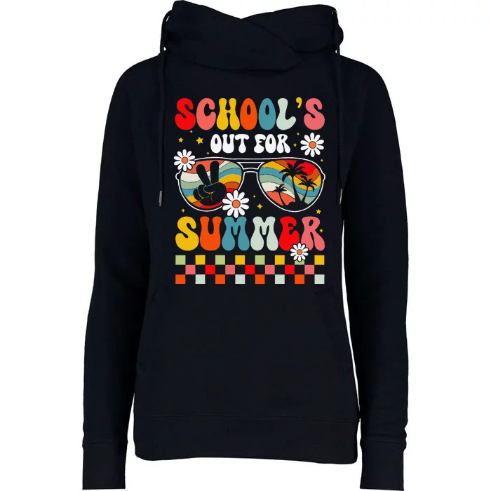 Schools Out For Summer Last Day Of School Teacher Womens Funnel Neck Pullover Hood