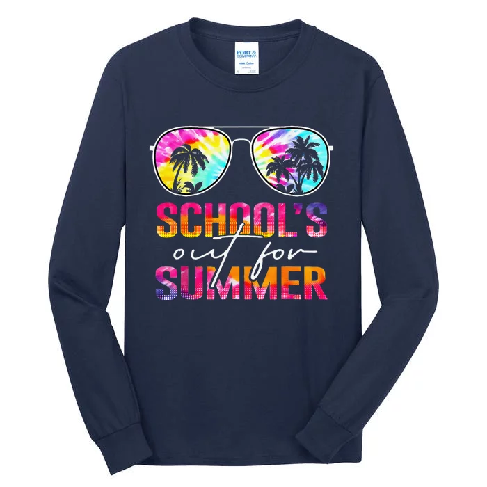 Schools Out For Summer Last Day Of School Teacher Tie Dye Tall Long Sleeve T-Shirt