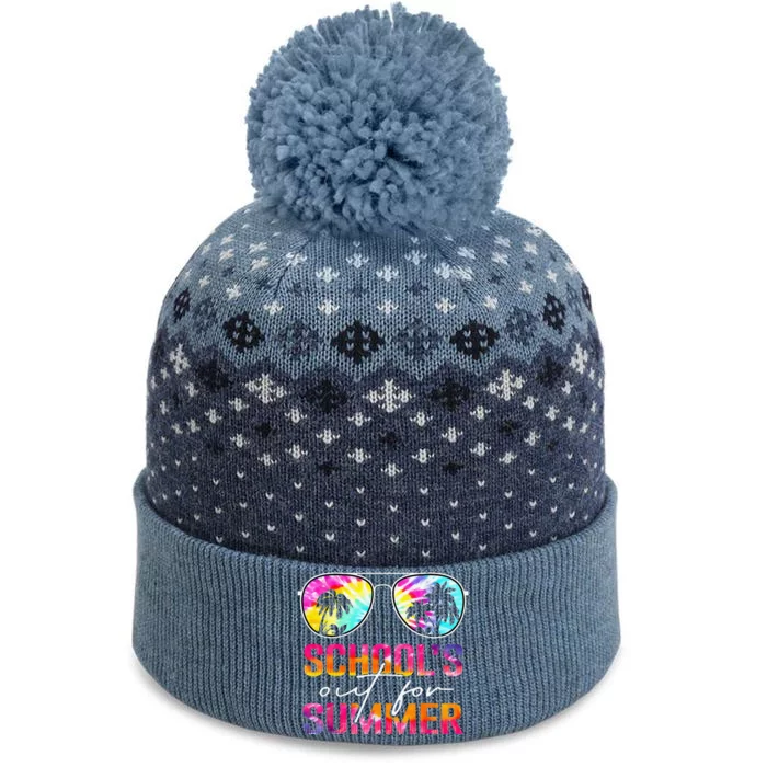 Schools Out For Summer Last Day Of School Teacher Tie Dye The Baniff Cuffed Pom Beanie