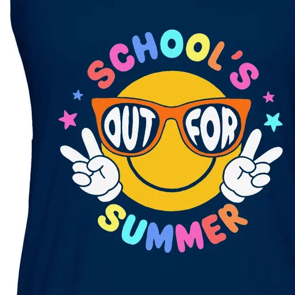 Schools Out For Summer Teacher Students Last Day Of School Ladies Essential Flowy Tank