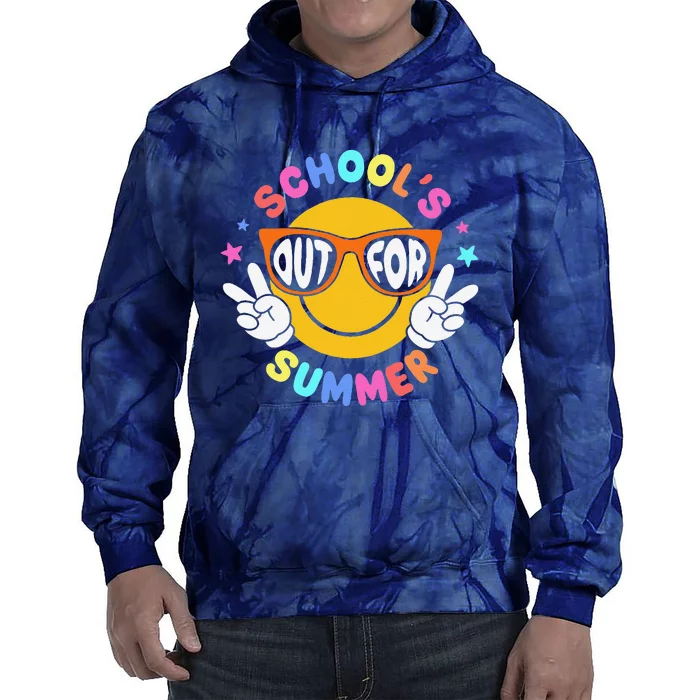 Schools Out For Summer Teacher Students Last Day Of School Tie Dye Hoodie