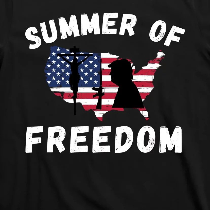 Summer Of Freedom 4th Of July Us Flag American Flag Usa United States Of America T-Shirt