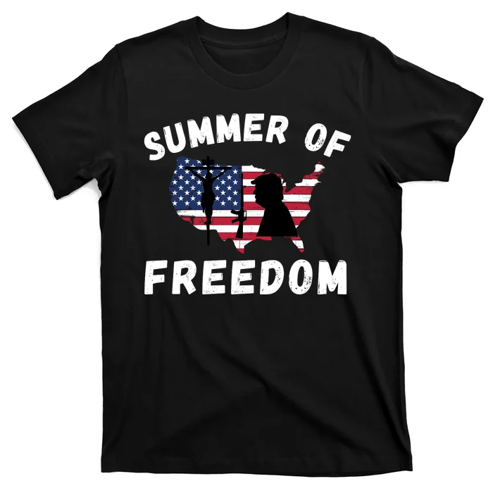 Summer Of Freedom 4th Of July Us Flag American Flag Usa United States Of America T-Shirt