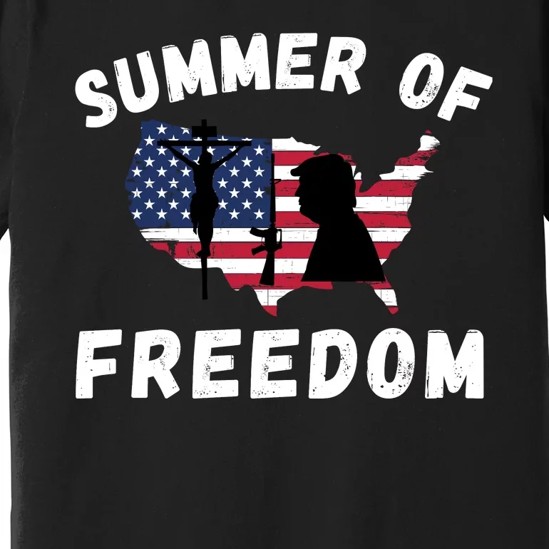 Summer Of Freedom 4th Of July Us Flag American Flag Usa United States Of America Premium T-Shirt