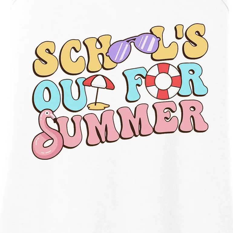 Schools Out For Summer Happy Last Day Of School Teacher Ladies Essential Tank