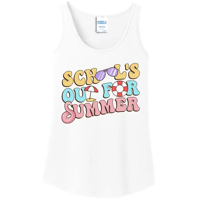 Schools Out For Summer Happy Last Day Of School Teacher Ladies Essential Tank