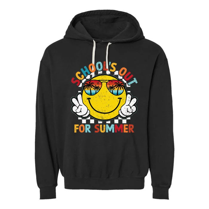 Schools Out For Summer Last Day Of School Teacher Garment-Dyed Fleece Hoodie