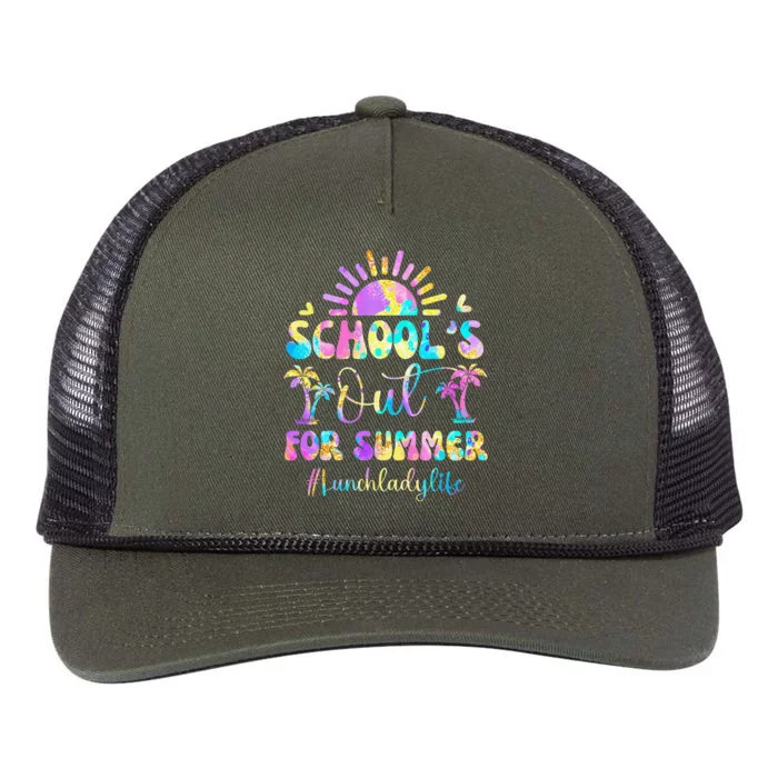 SchoolS Out For Summer Lunch Lady Life Last Day Of School Retro Rope Trucker Hat Cap