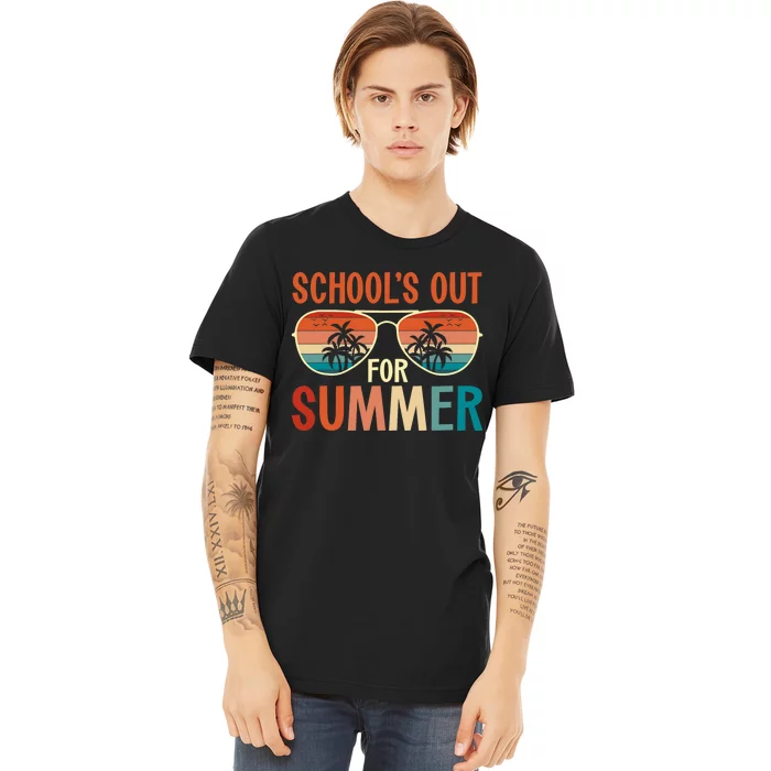 School Out For Summer Retro Last Day Of School Teacher Premium T-Shirt