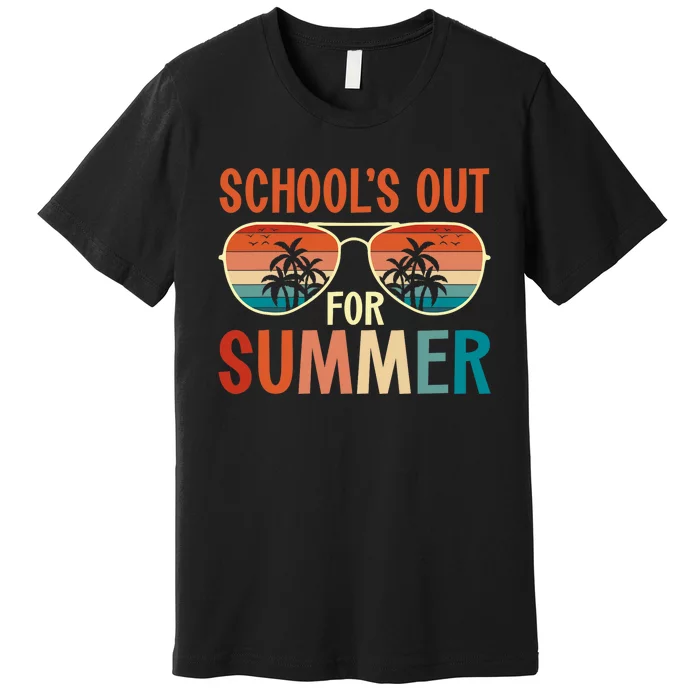 School Out For Summer Retro Last Day Of School Teacher Premium T-Shirt