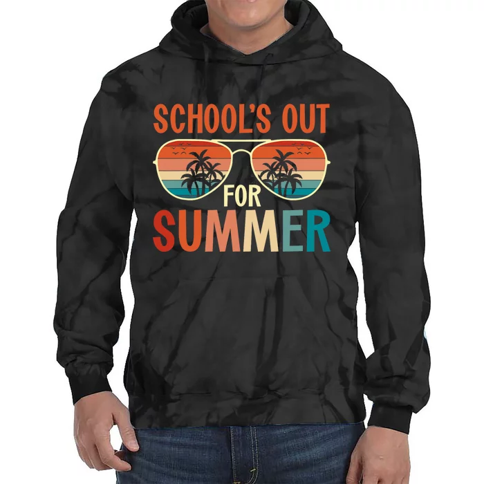 School Out For Summer Retro Last Day Of School Teacher Tie Dye Hoodie