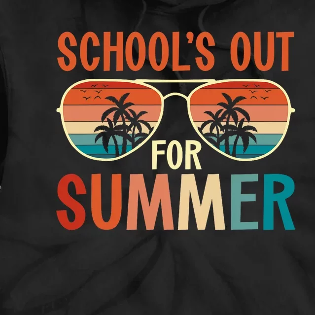 School Out For Summer Retro Last Day Of School Teacher Tie Dye Hoodie