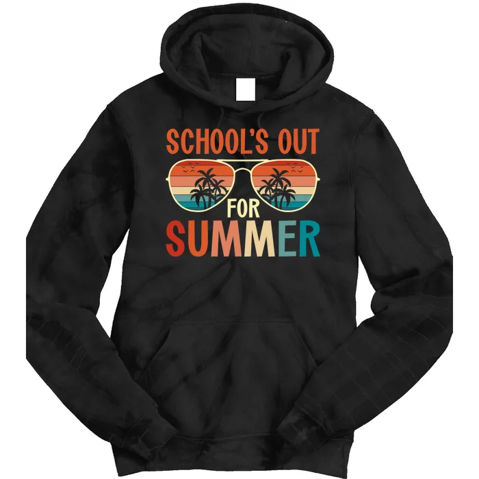 School Out For Summer Retro Last Day Of School Teacher Tie Dye Hoodie