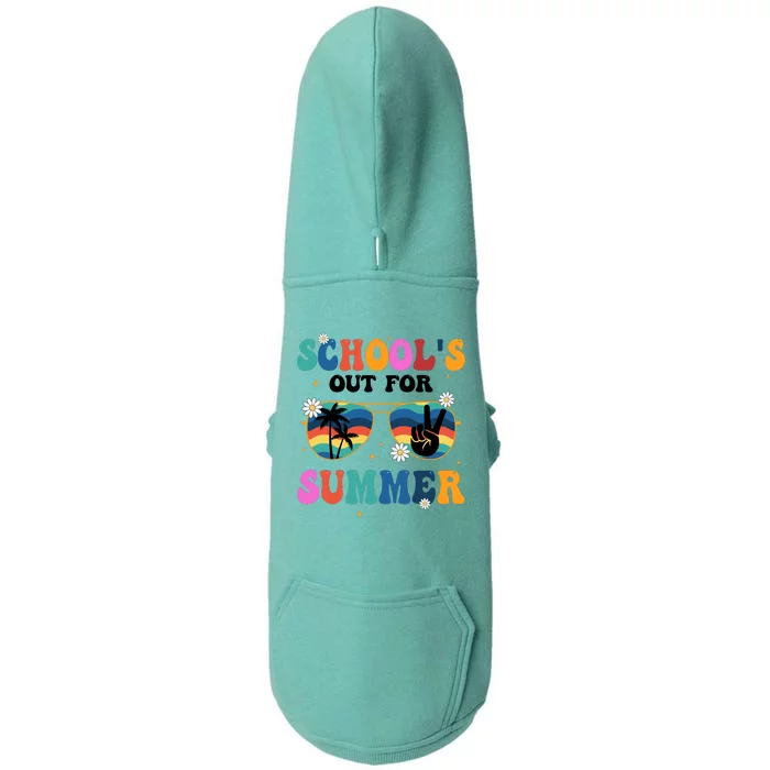 Schools Out For Summer Hippie Doggie 3-End Fleece Hoodie