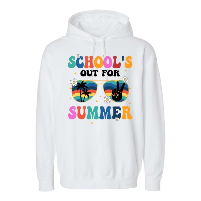 Schools Out For Summer Hippie Garment-Dyed Fleece Hoodie