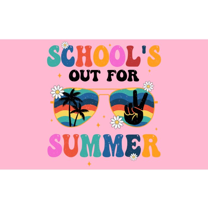 Schools Out For Summer Hippie Retro Bumper Sticker