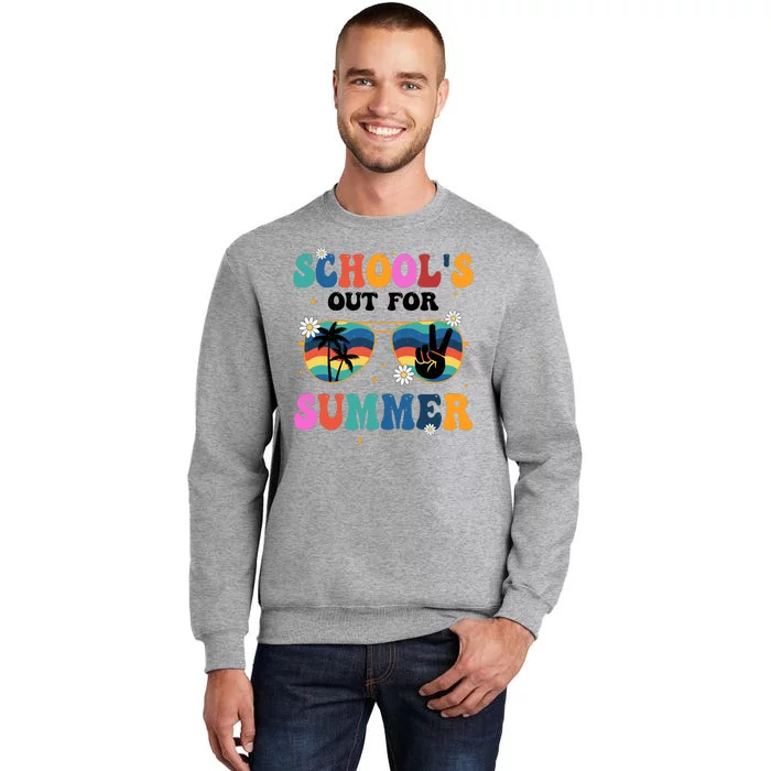 Schools Out For Summer Hippie Retro Tall Sweatshirt