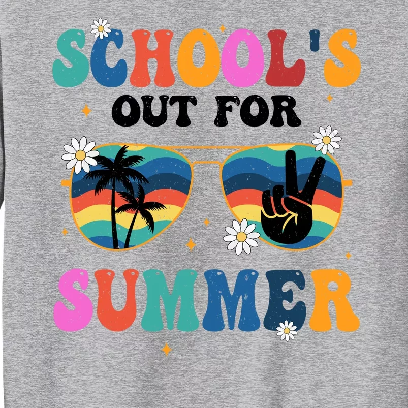 Schools Out For Summer Hippie Retro Tall Sweatshirt