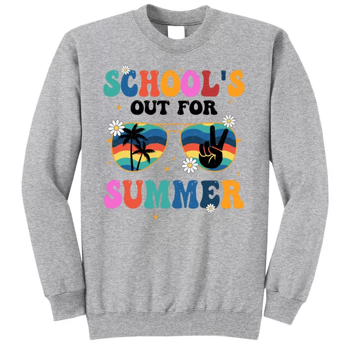 Schools Out For Summer Hippie Retro Tall Sweatshirt