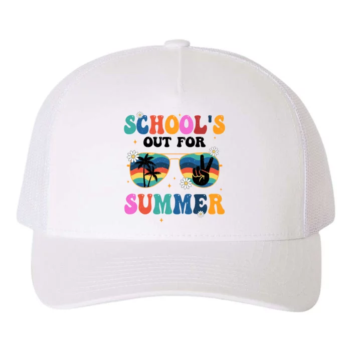 Schools Out For Summer Hippie Retro Yupoong Adult 5-Panel Trucker Hat