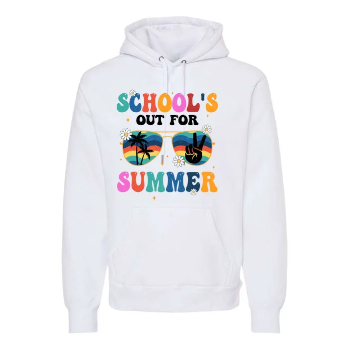 Schools Out For Summer Hippie Retro Premium Hoodie