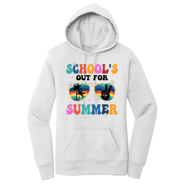 Schools Out For Summer Hippie Retro Women's Pullover Hoodie