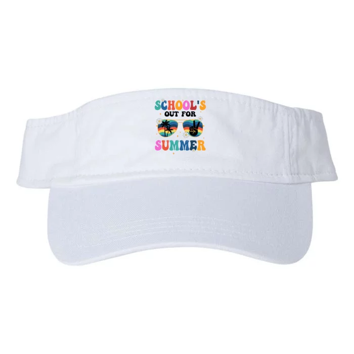 Schools Out For Summer Hippie Retro Valucap Bio-Washed Visor