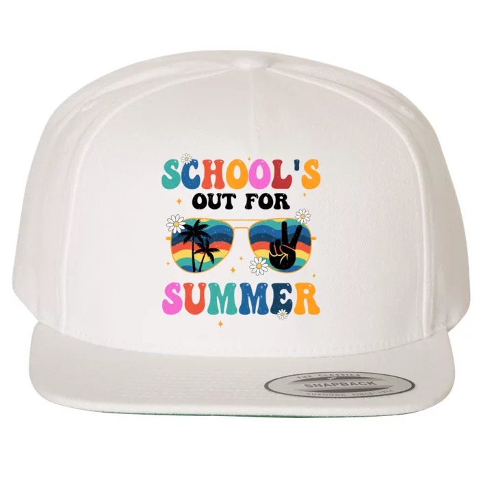 Schools Out For Summer Hippie Retro Wool Snapback Cap