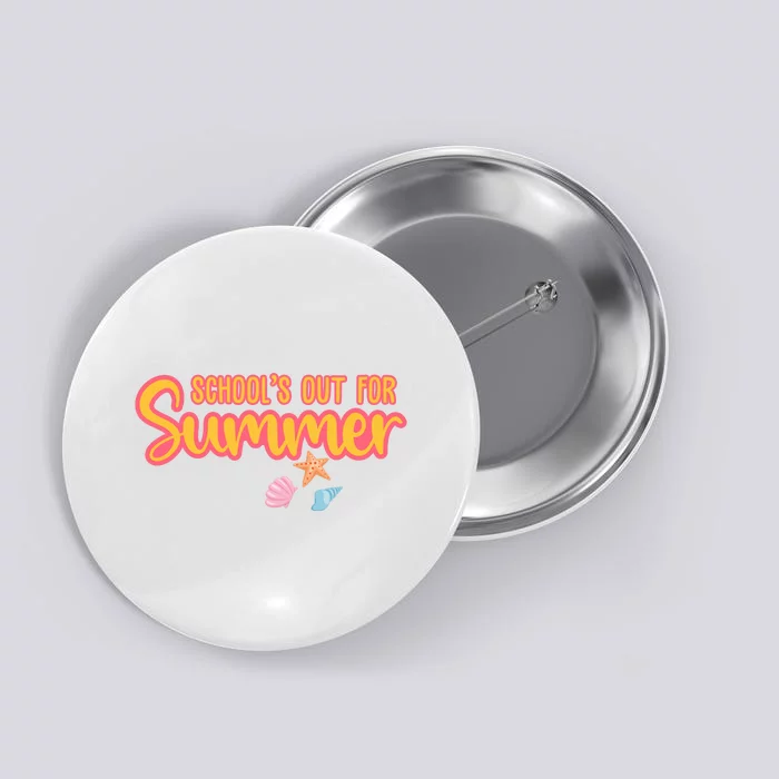 Schools Out For Summer Cute Button