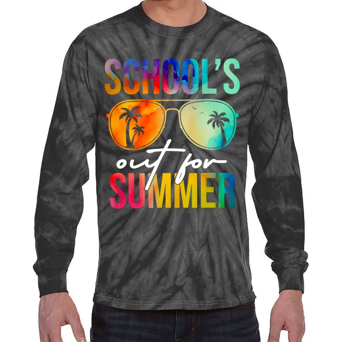 Schools Out For Summer Graduation Students Teacher Tie-Dye Long Sleeve Shirt